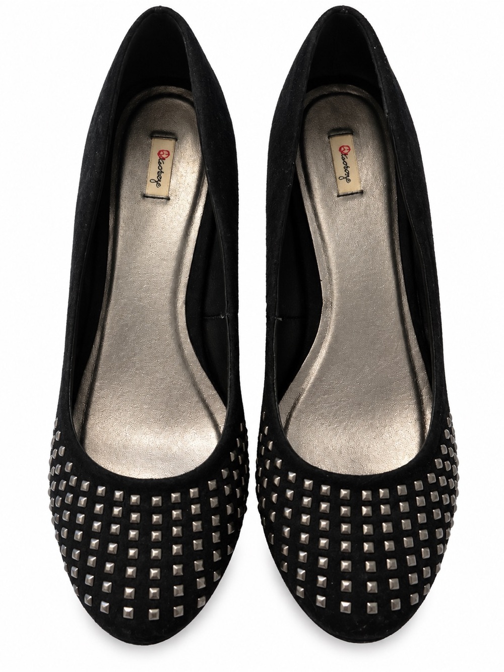 Black Studded Ballet Flats - Women Shoes